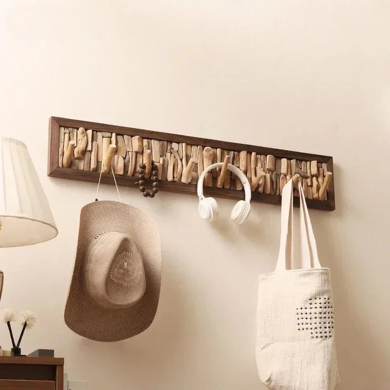 Wood Peg Rail Wall Coat Rack