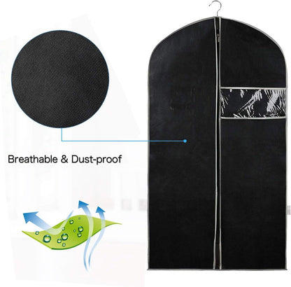 10-Pack Breathable Clothes Garment Bag | Hanging Suit Storage Covers
