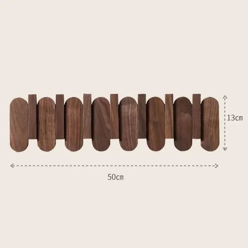 Slatted Wood Wall Coat Rack
