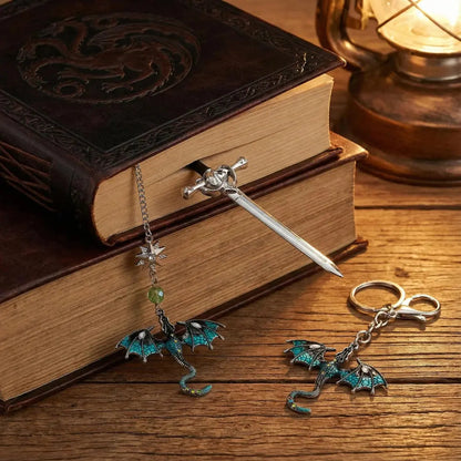 Dragon Sword Bookmark + Keychain Bundle