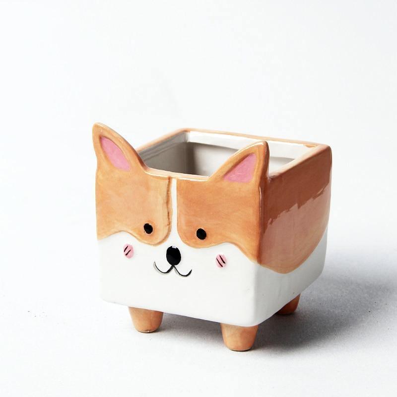 Square Animal Ceramic Succulent Planter Set