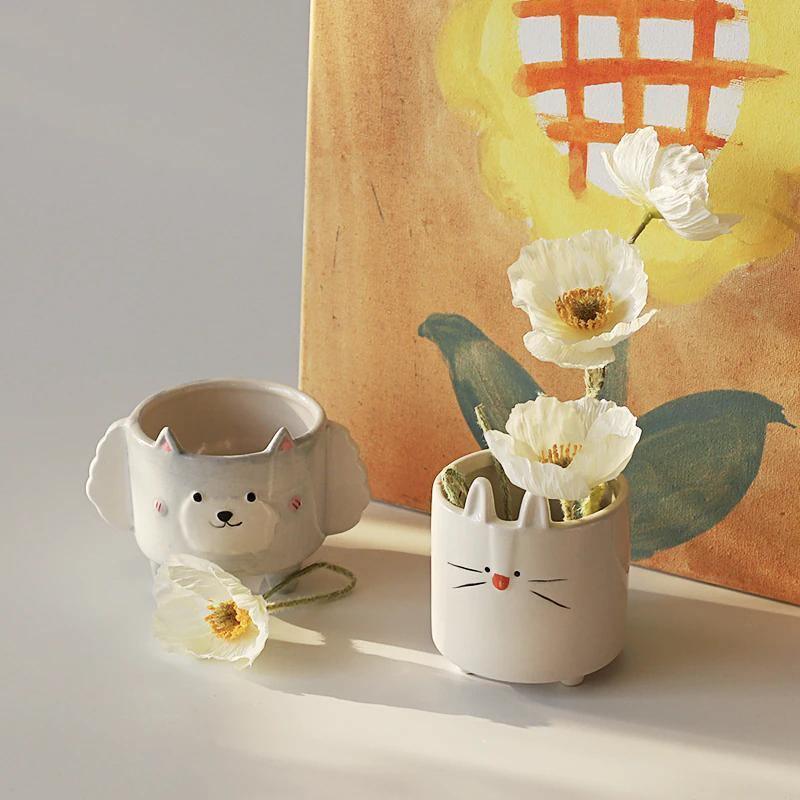 Square Animal Ceramic Succulent Planter Set