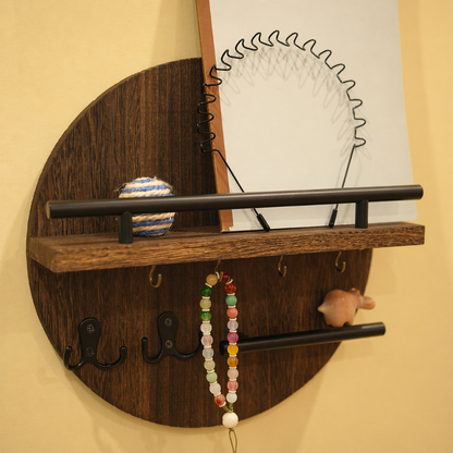 Circular Wooden Key Rack | Eco-Friendly Stylish Wall Organizer