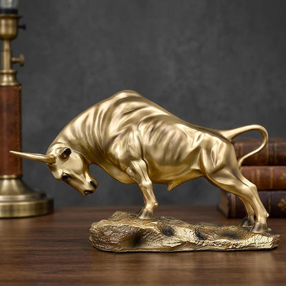 Bullish Sculpture Resin Tabletop Animal Art Ornament | Gthic.com