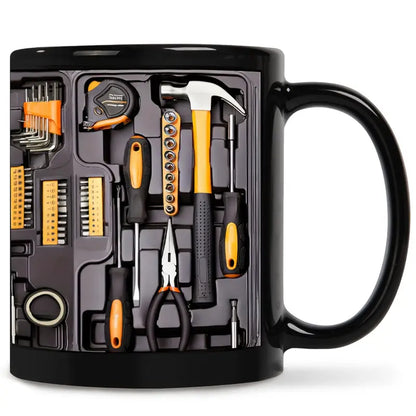 Auto Mechanic Coffee Cup | Black Toolbox Graphic Print