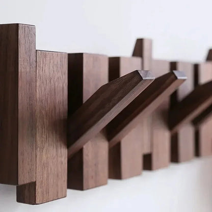 Horizontal Wood Wall Hook Rack