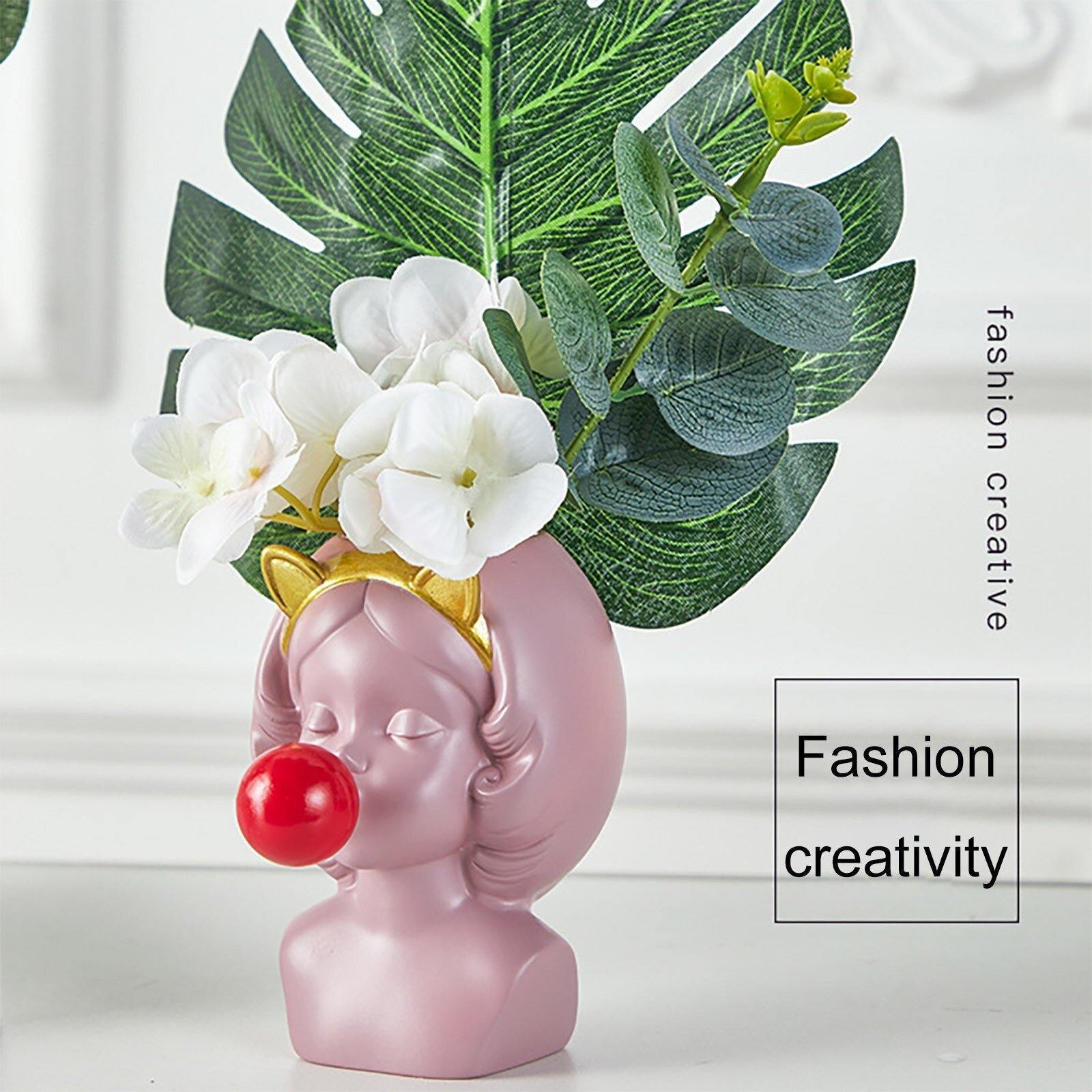 Pop Art Bubble Girl Planter Vase
