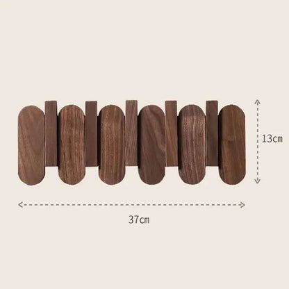 Slatted Wood Wall Coat Rack