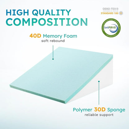 Memory Foam Bed Wedge Pillow | Ergonomic Support