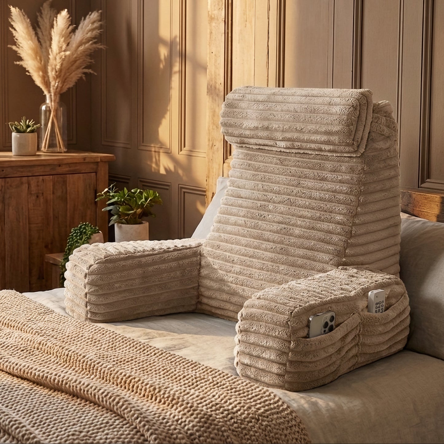 Premium Backrest Reading Pillow | Adjustable Arm Support