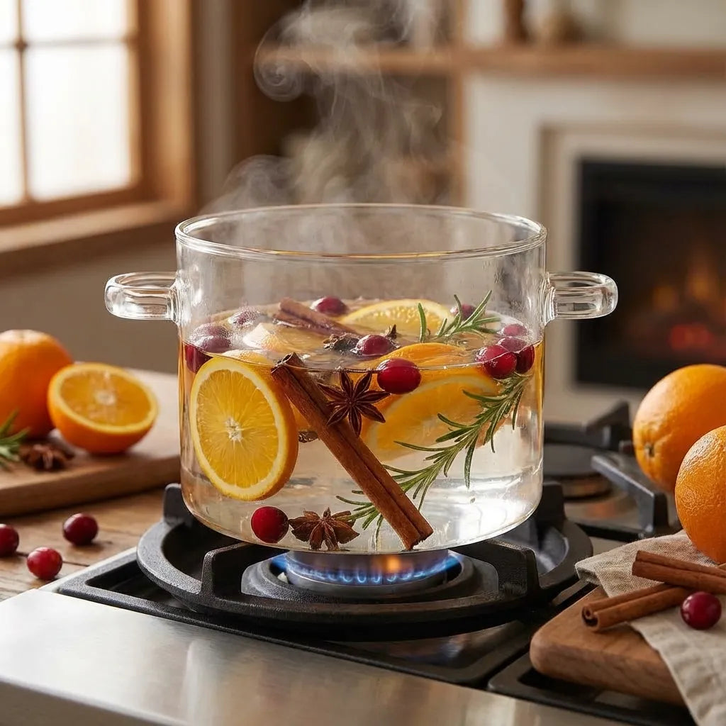 Borosilicate Glass Cooking Pot with Lid