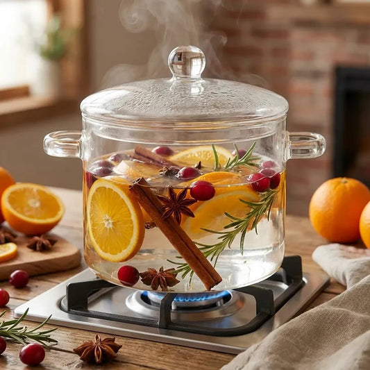 Borosilicate Glass Cooking Pot with Lid