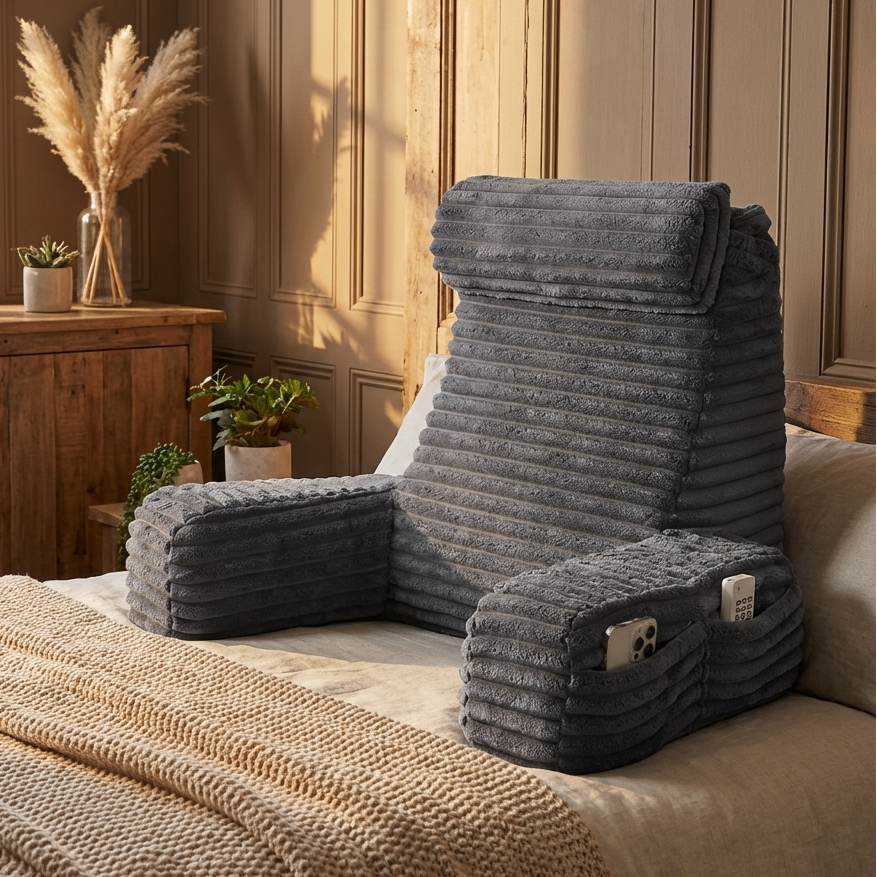 Premium Backrest Reading Pillow | Adjustable Arm Support