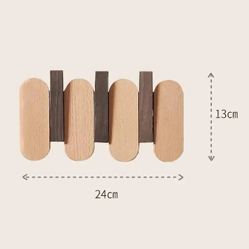 Slatted Wood Wall Coat Rack