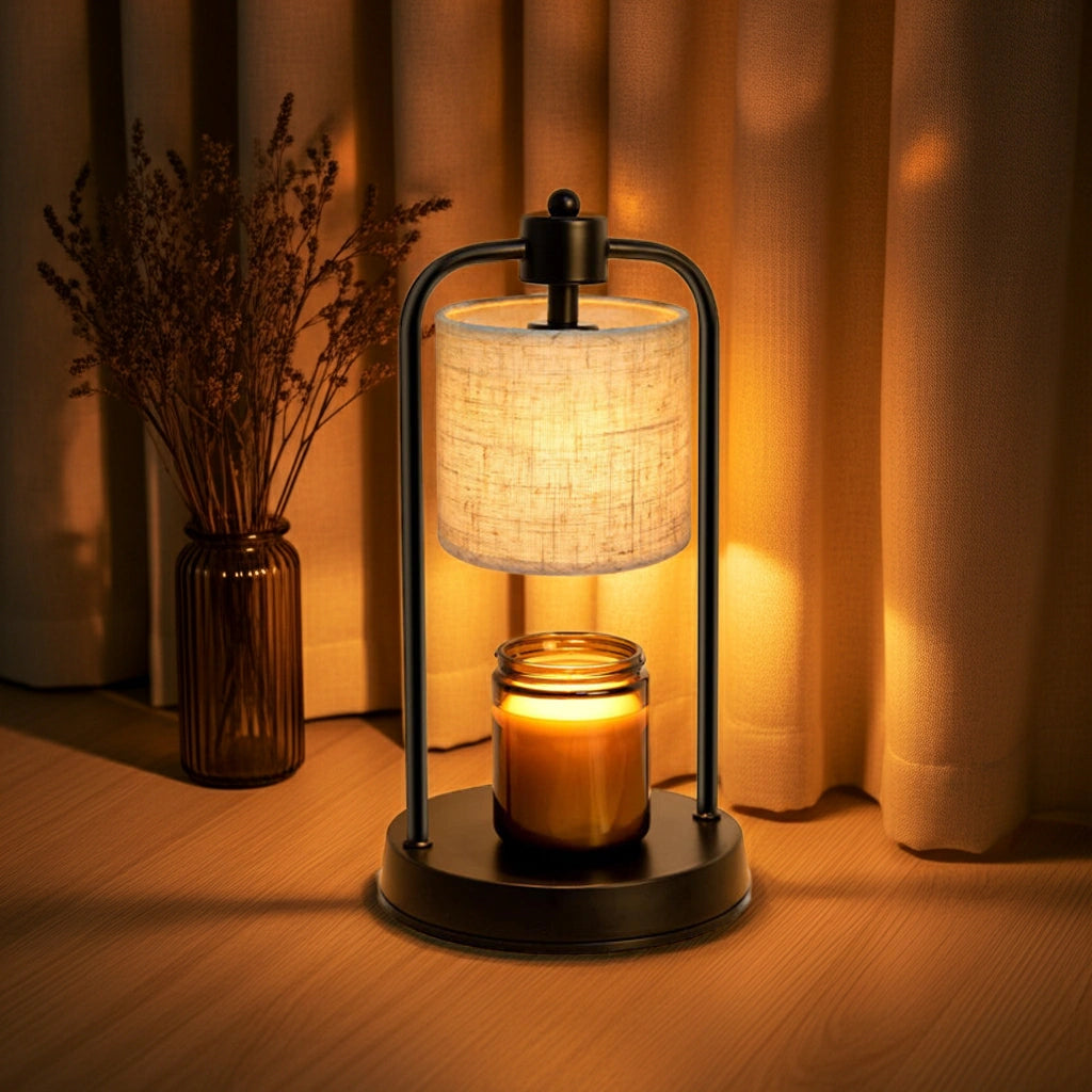 Linen Shade Candle Warmer Lamp