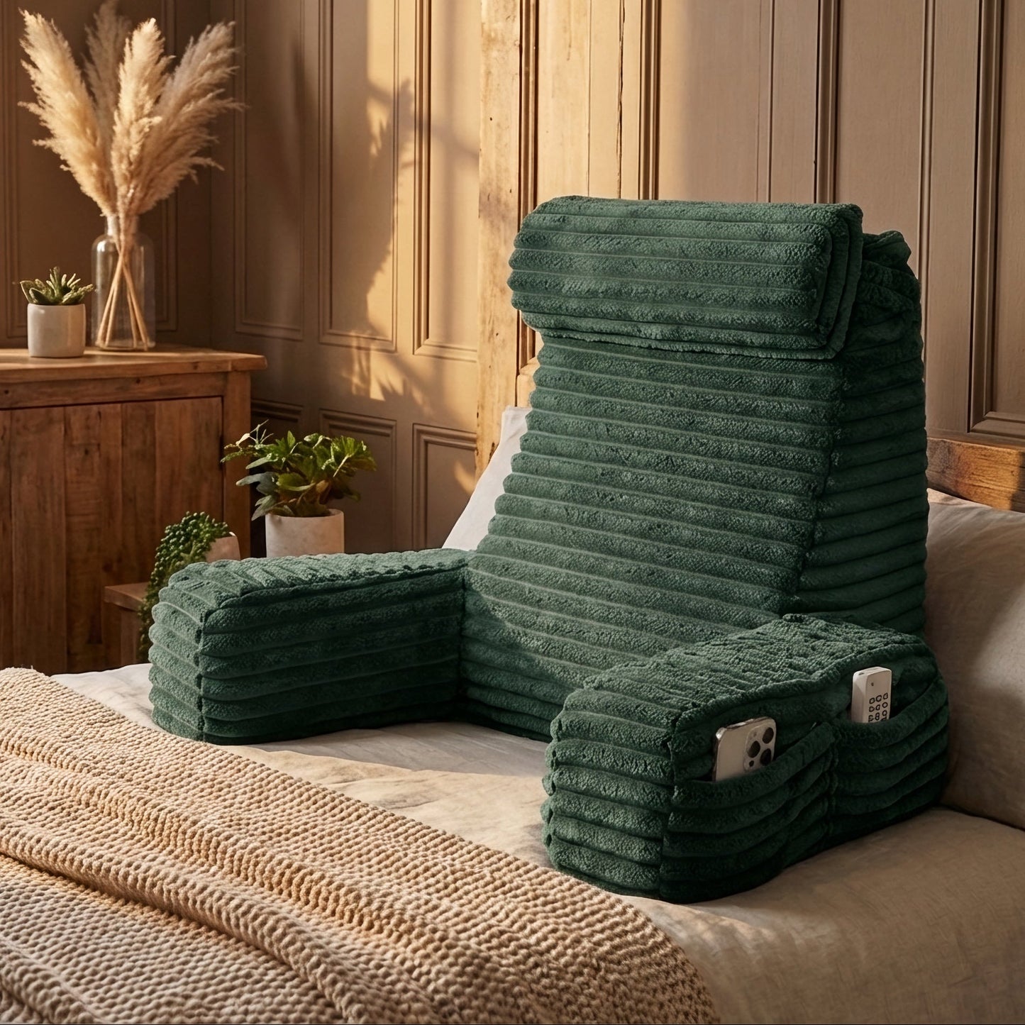 Premium Backrest Reading Pillow | Adjustable Arm Support