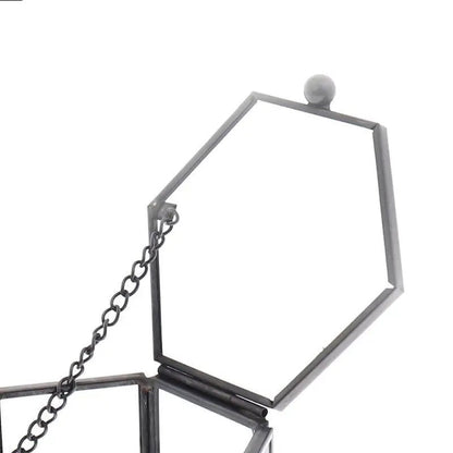 Geometric Clear Glass Jewellery Box | Modern Storage Solution-HEXAGON-GOLD-State of Style