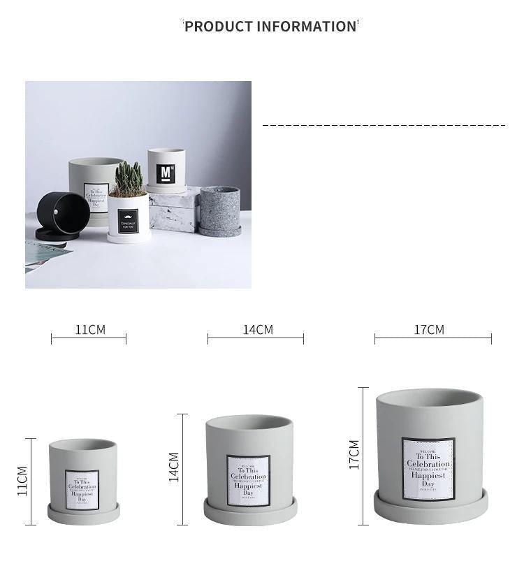 Minimal Concrete Planter Set