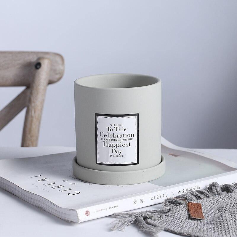 Minimal Concrete Planter Set