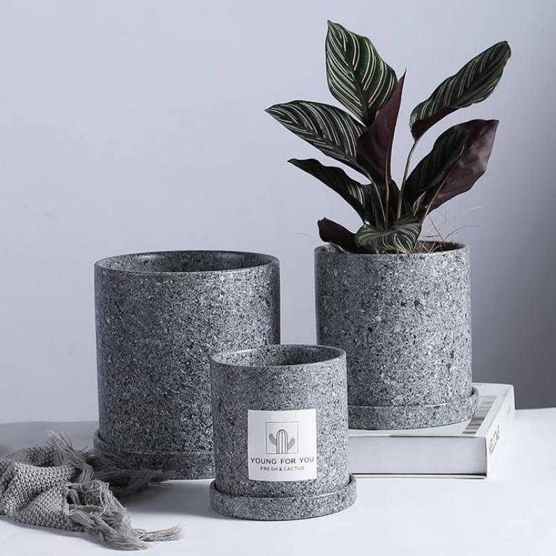 Minimal Concrete Planter Set