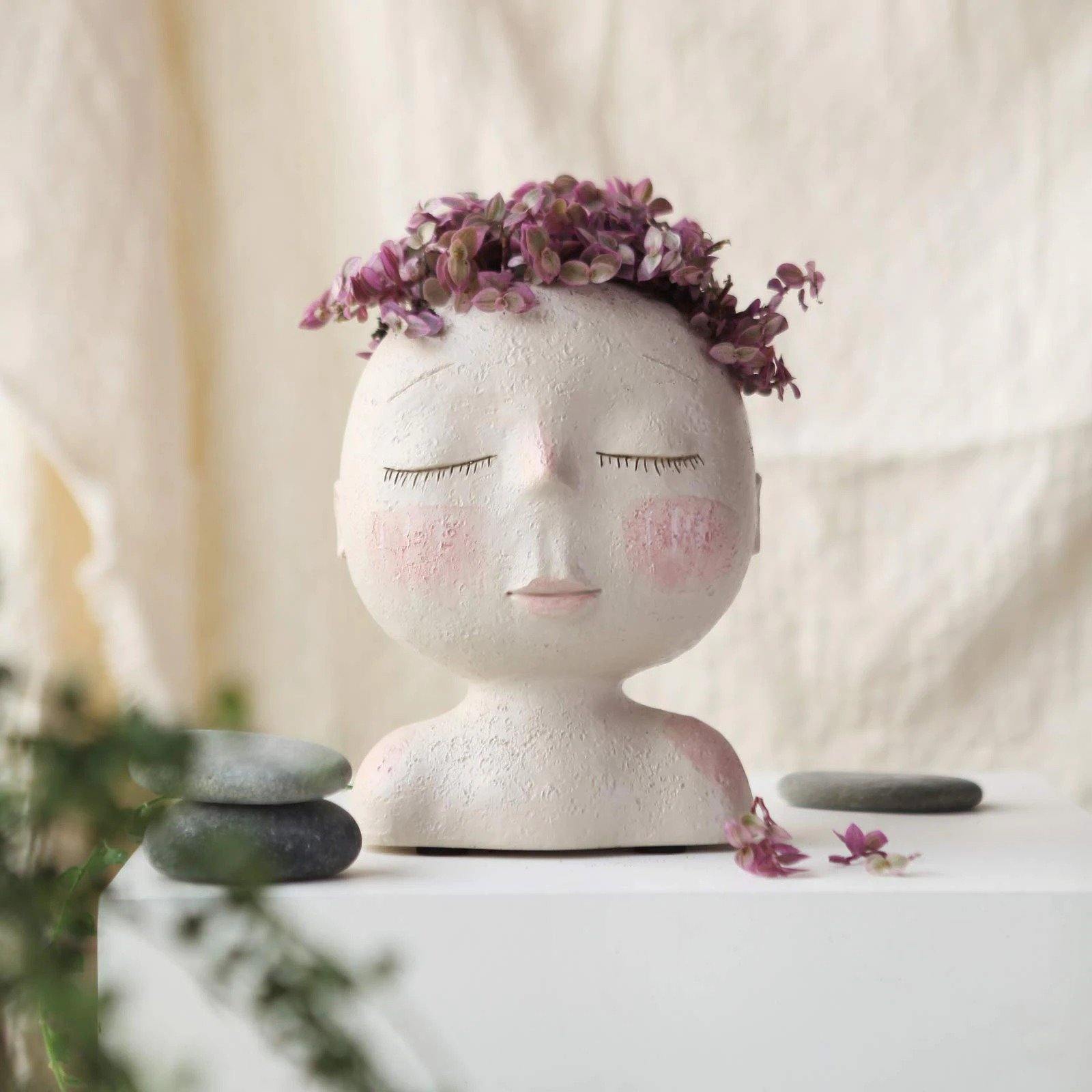 Sleeping Face Planter Vase