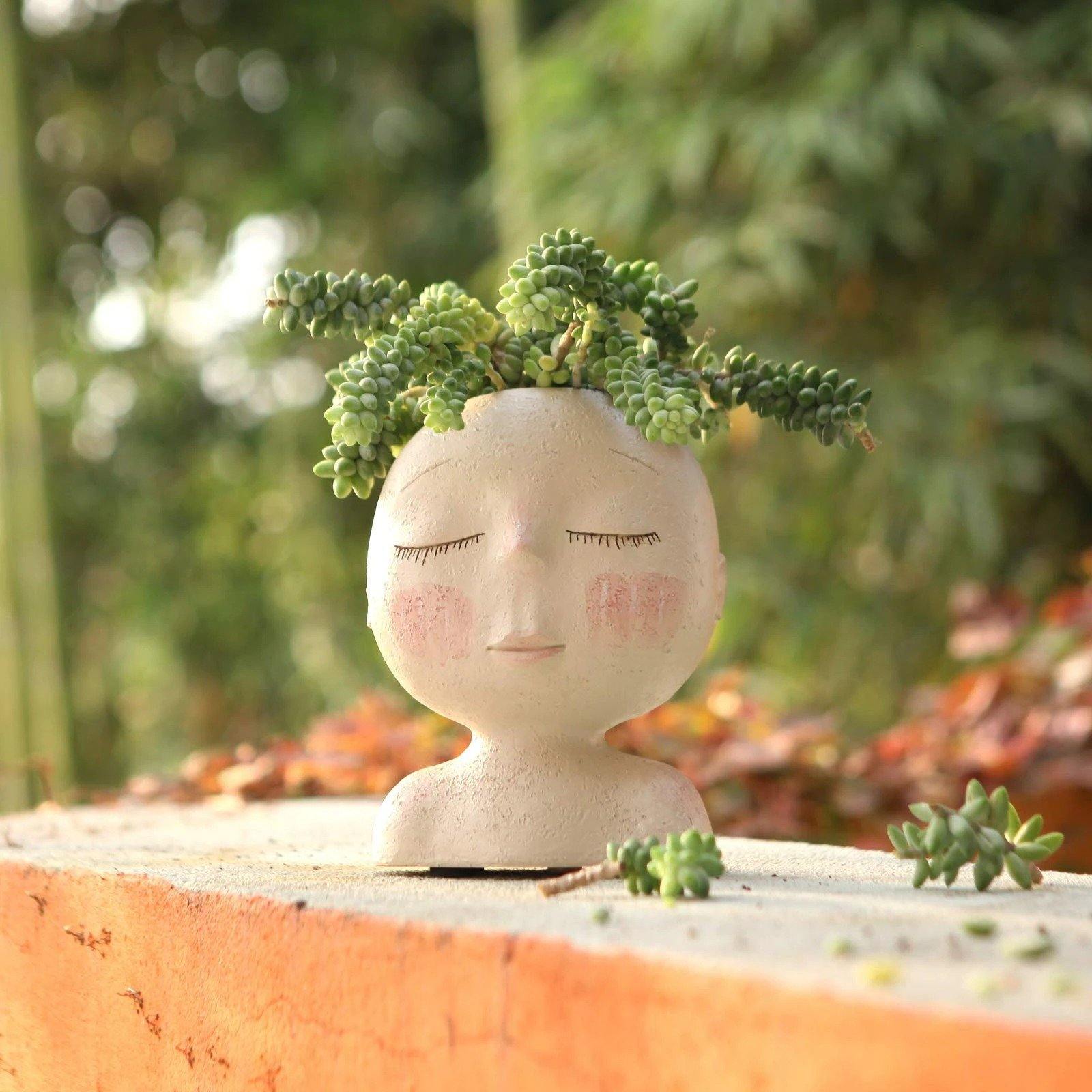 Sleeping Face Planter Vase