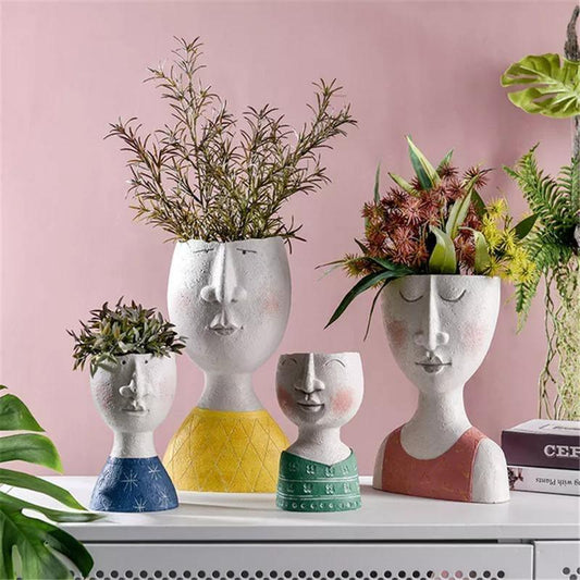 Modern Face Ceramic Planter Pot