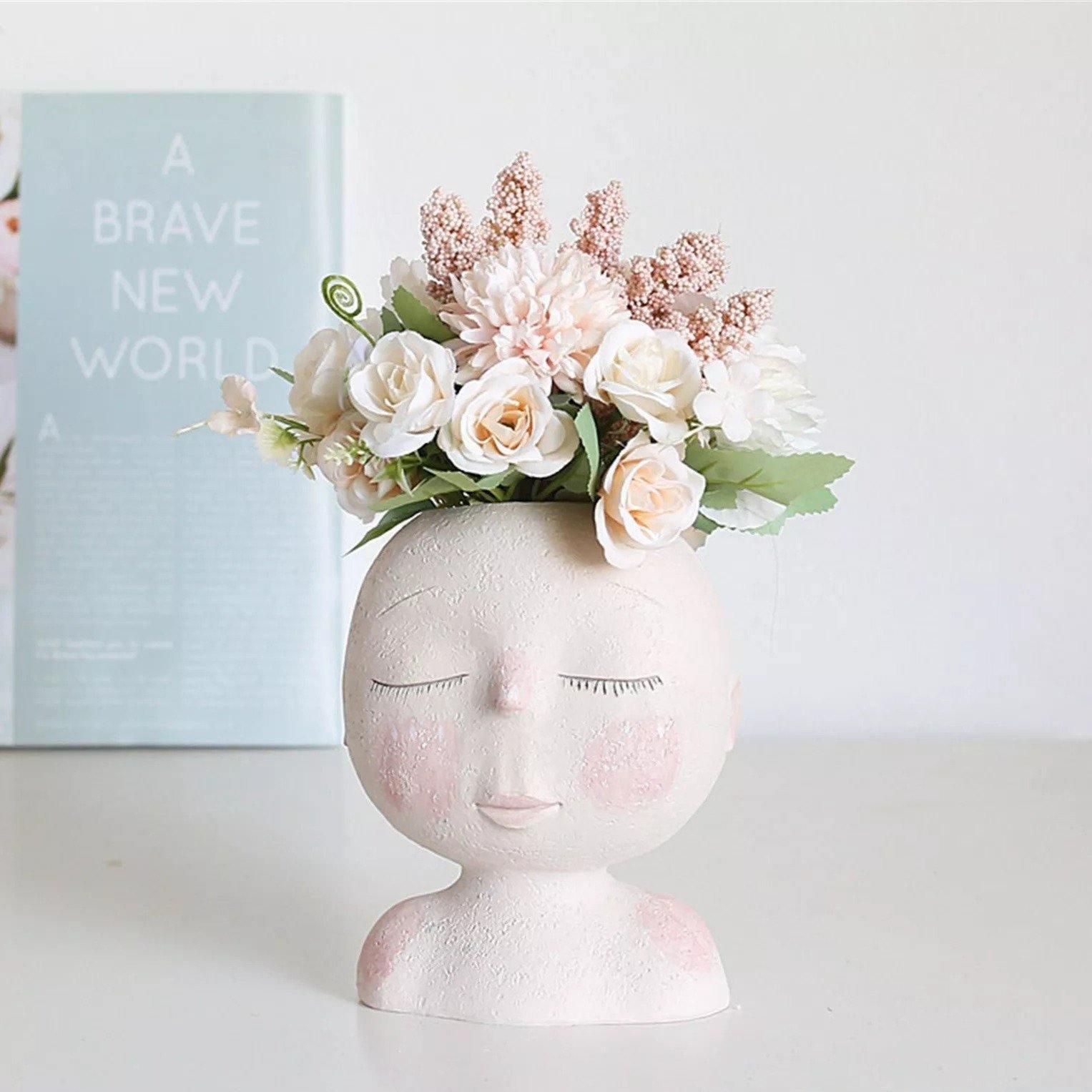 Sleeping Face Planter Vase