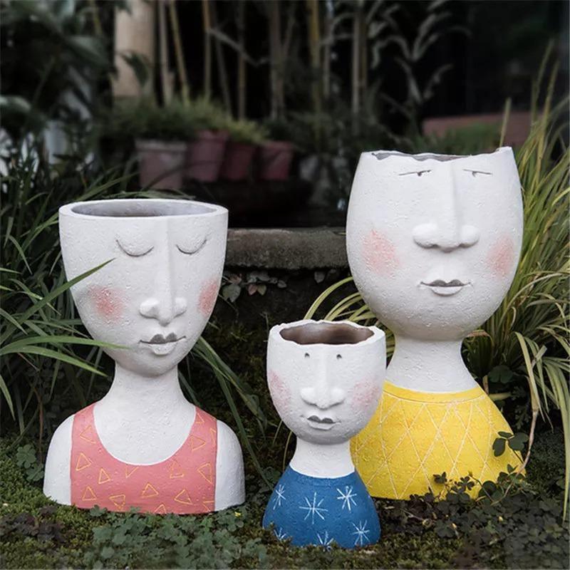 Modern Face Ceramic Planter Pot