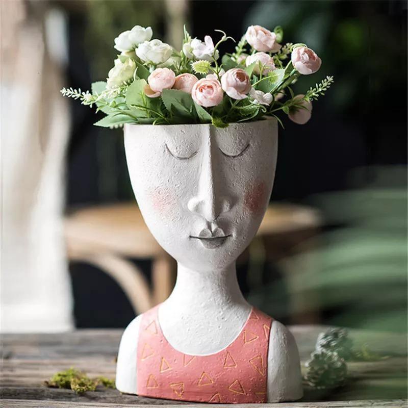 Modern Face Ceramic Planter Pot