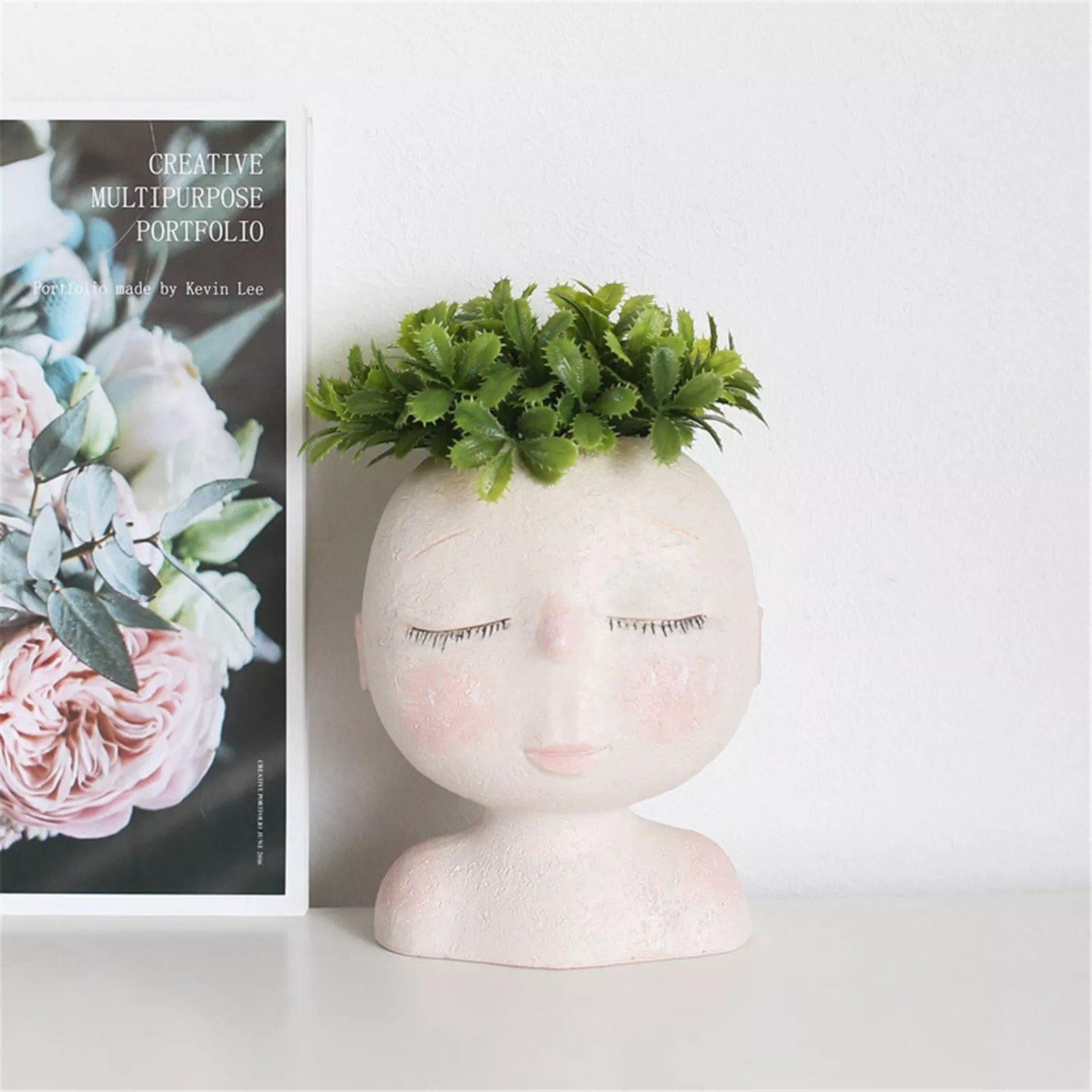 Sleeping Face Planter Vase