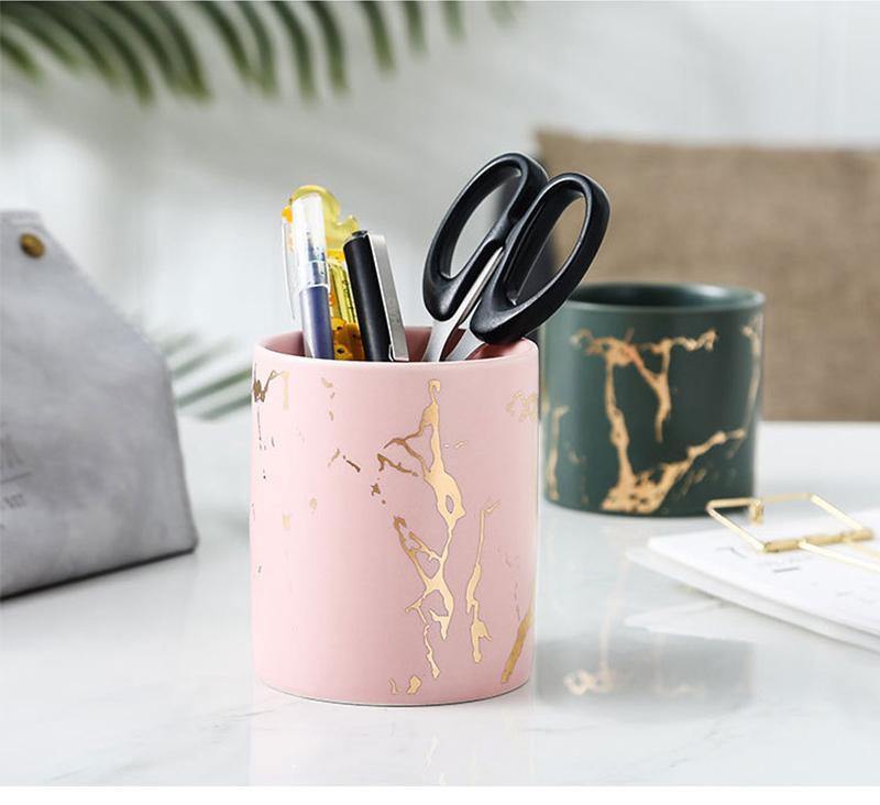 Geometric Marble Ceramic Planter Pot