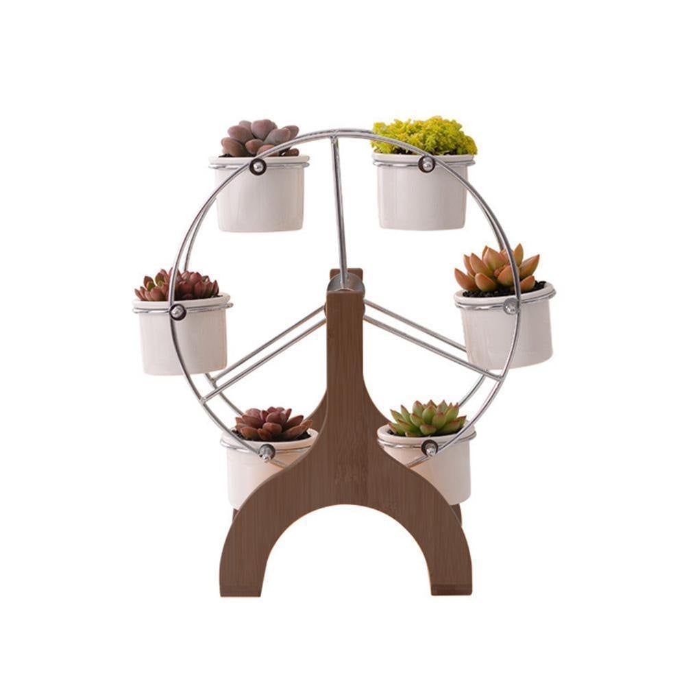 Wood Stand Succulent Planter Set