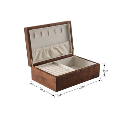 Walnut Jewelry Box with Sliding Drawers