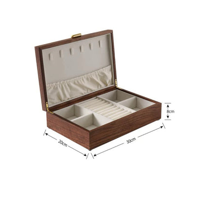 Walnut Jewelry Box with Sliding Drawers