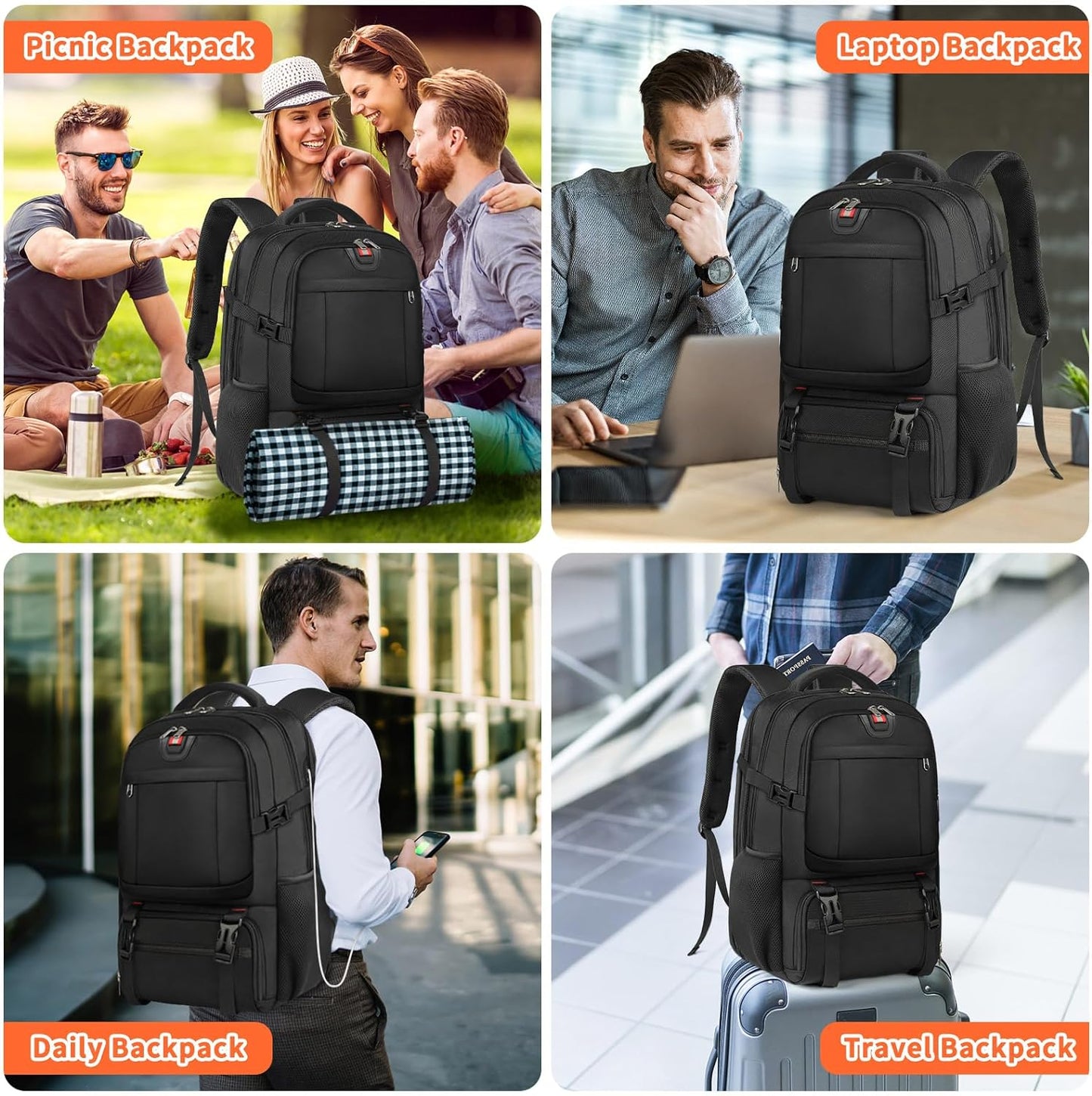 Waterproof Lunch Bag Backpack | Travel Laptop Cooler