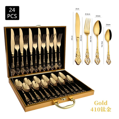 Luxe 24-Piece Cutlery Set - RoyalCutlery-Gold-State of Style