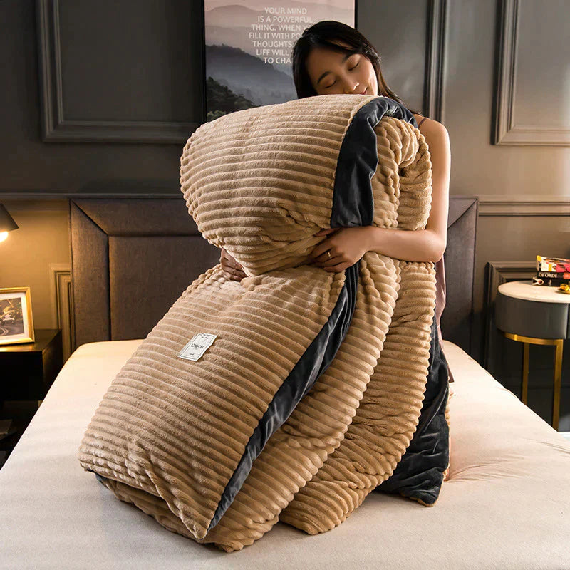 Luxurious and Comfortable Duvet Cover - DreamWeave-150×200 cm incl. 2 pillowcases-Beige-State of Style