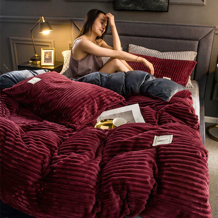 Luxurious and Comfortable Duvet Cover - DreamWeave-150×200 cm incl. 2 pillowcases-Grey-State of Style