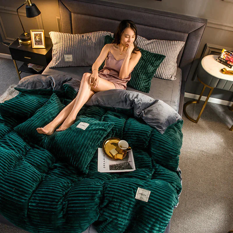 Luxurious and Comfortable Duvet Cover - DreamWeave-150×200 cm incl. 2 pillowcases-Grey-State of Style
