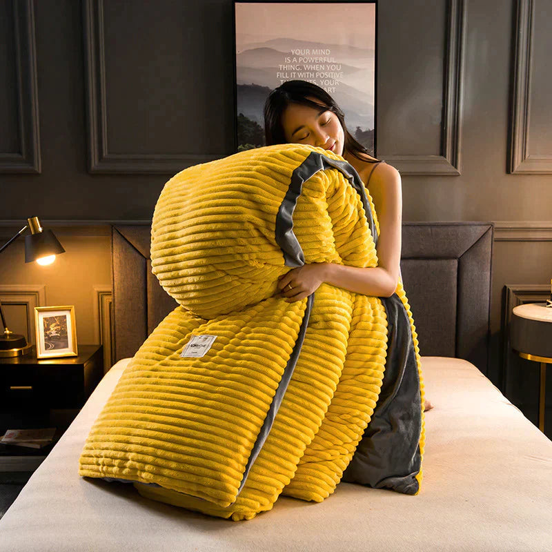 Luxurious and Comfortable Duvet Cover - DreamWeave-150×200 cm incl. 2 pillowcases-Yellow-State of Style