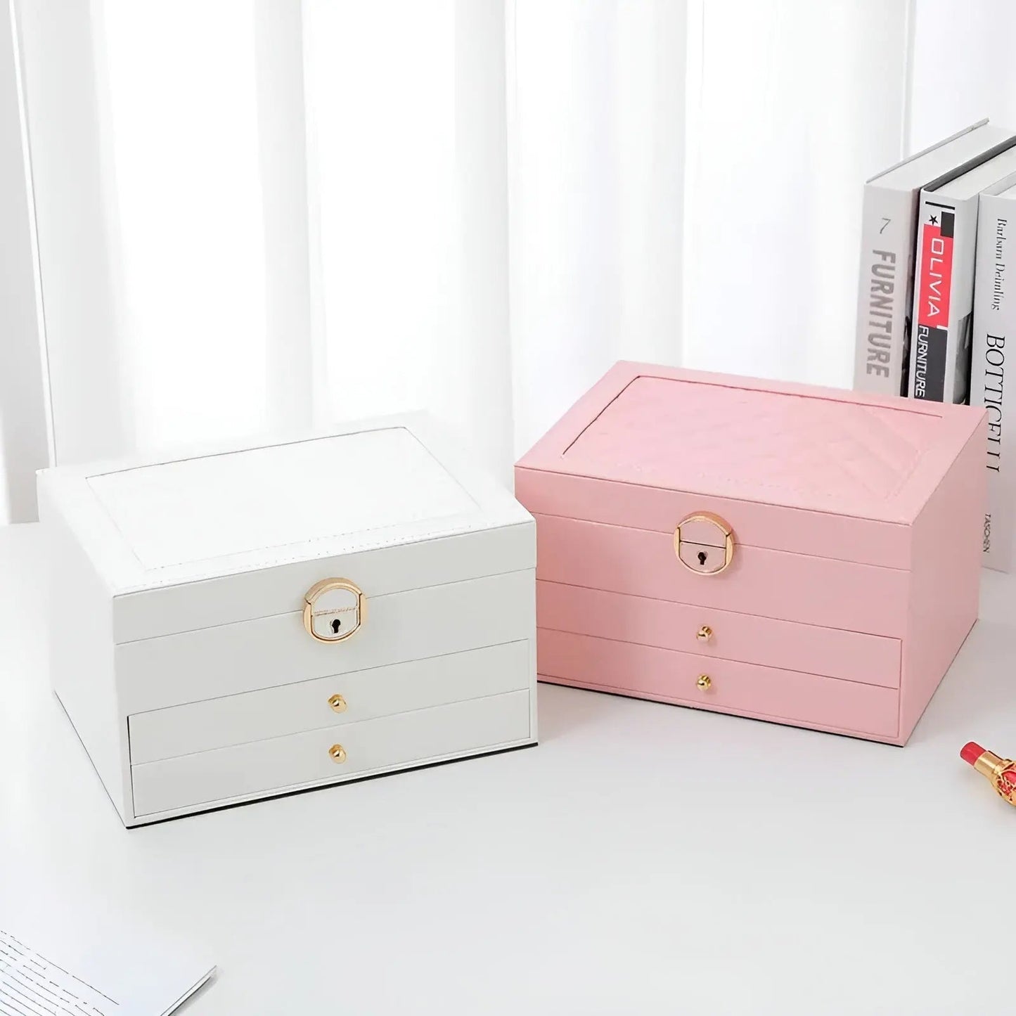 Luxury Multi-Layer Jewellery Box - EleganceBox-Pink-State of Style