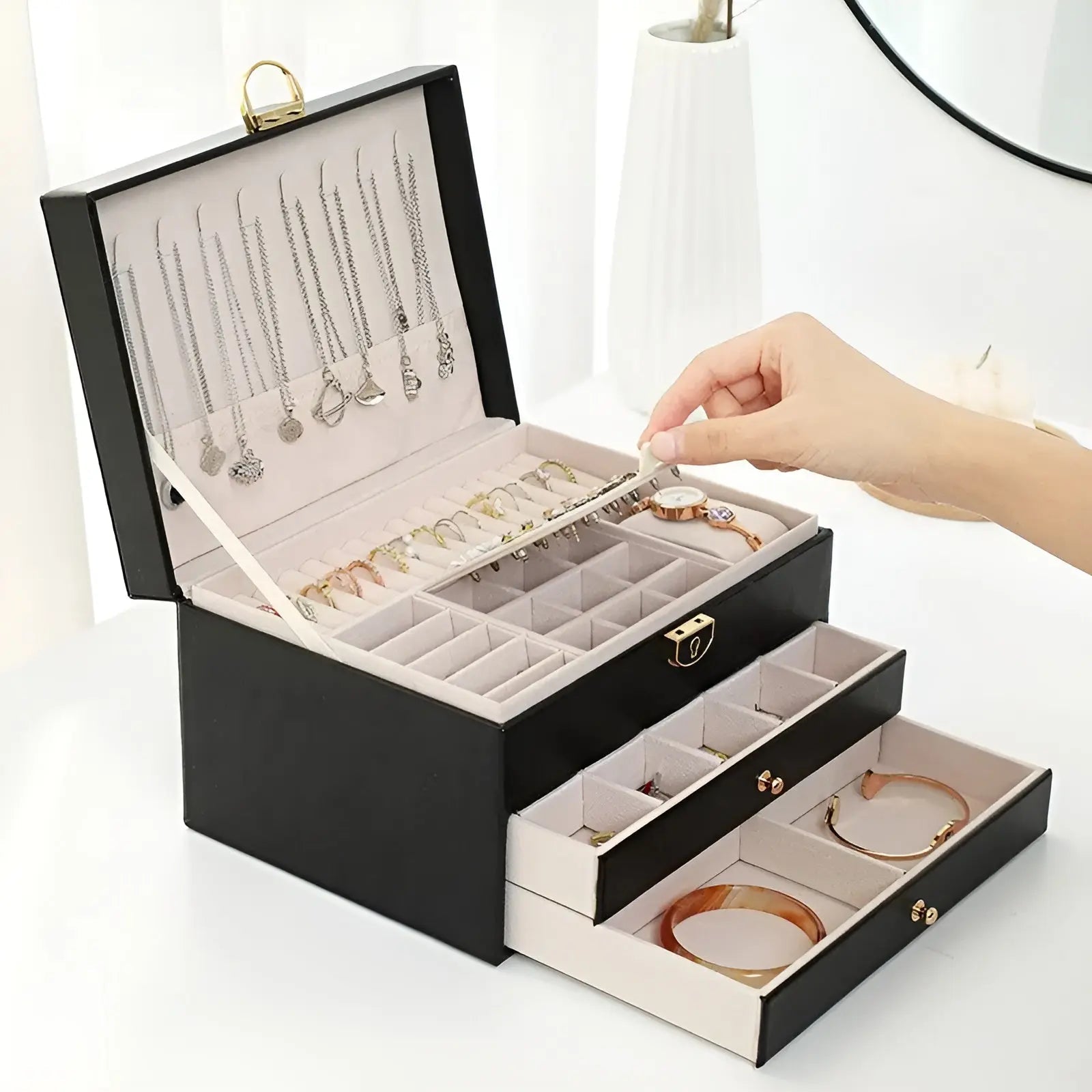 Luxury Multi-Layer Jewellery Box - EleganceBox-Pink-State of Style