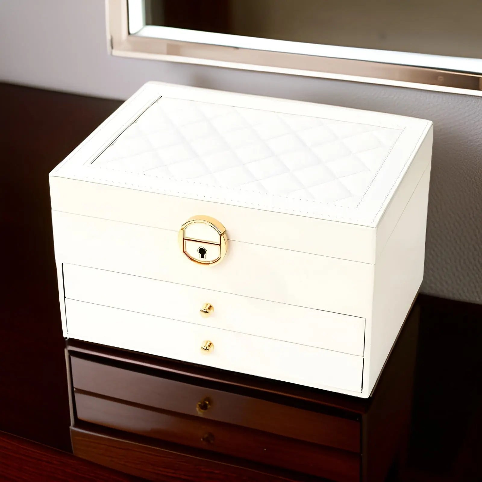 Luxury Multi-Layer Jewellery Box - EleganceBox-White-State of Style