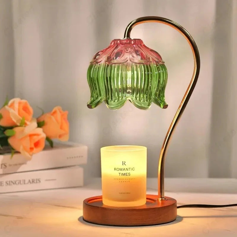 Hanging Glass Flower Candle Warmer Lamp