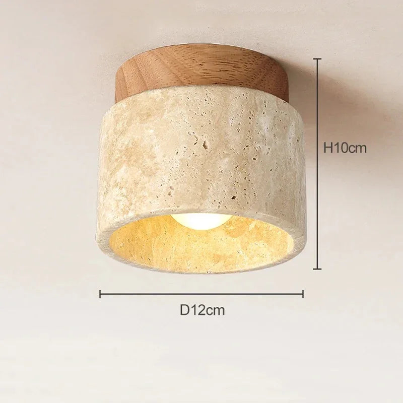 Travertine Stone LED Surface-Mounted Downlight