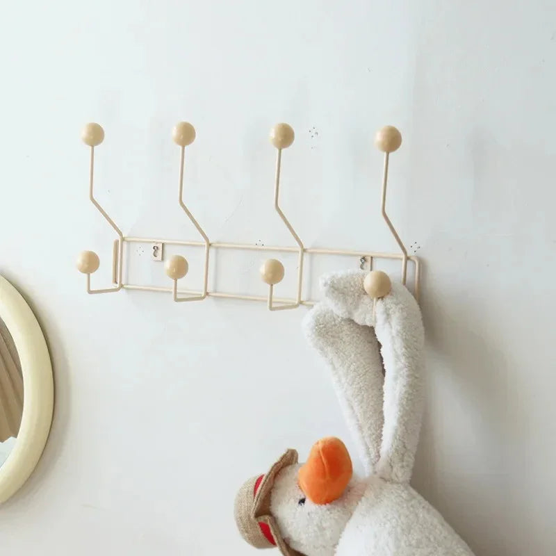 Gold Metal Wall Hook Rack
