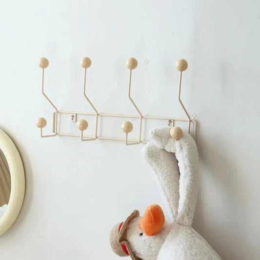 Gold Metal Wall Hook Rack
