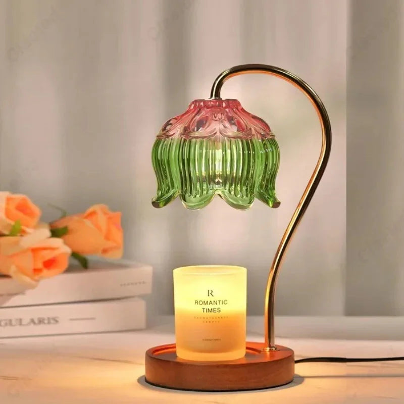 Hanging Glass Flower Candle Warmer Lamp