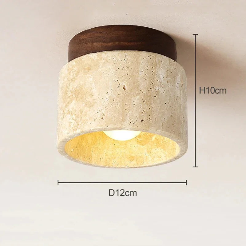 Travertine Stone LED Surface-Mounted Downlight